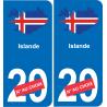 islandia mapa de la bandera de la etiqueta engomada de la etiqueta engomada de la placa de matriculación