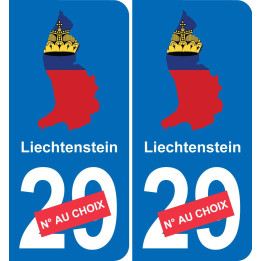 liechtenstein carte drapeau autocollant sticker plaque immatriculation auto voiture département