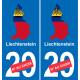 liechtenstein carte drapeau autocollant sticker plaque immatriculation auto voiture département