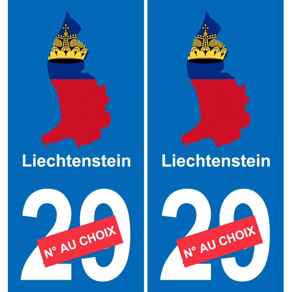 liechtenstein carte drapeau autocollant sticker plaque immatriculation auto voiture département