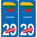 Lithuania map flag sticker sticker plaque immatriculation