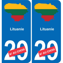 Lituania mapa de la bandera de la etiqueta engomada de la etiqueta engomada de la placa de matriculación