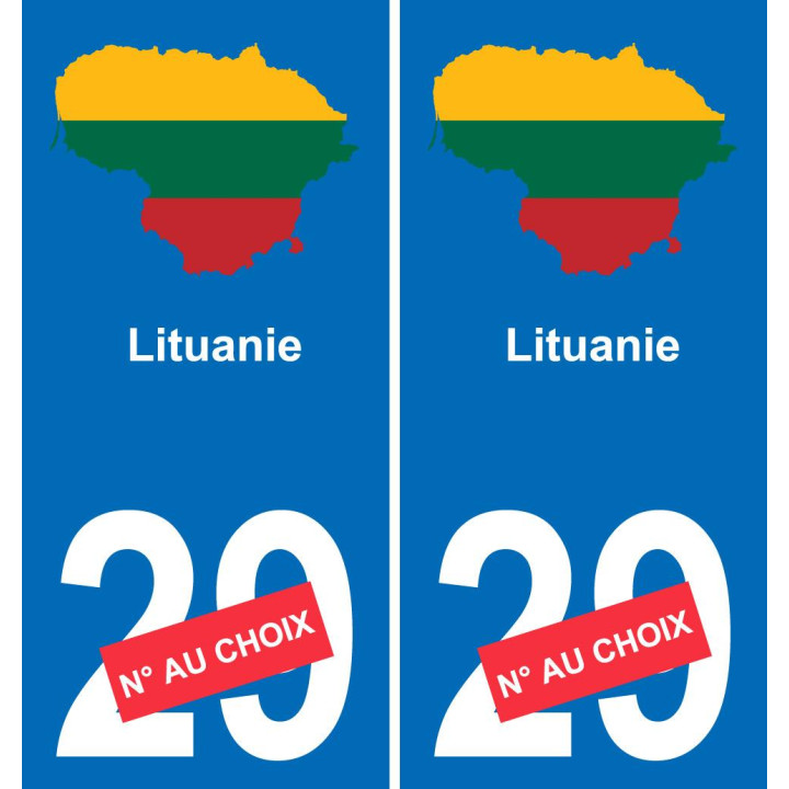 Lituania mapa de la bandera de la etiqueta engomada de la etiqueta engomada de la placa de matriculación