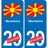 Macedonia mappa bandiera adesivo adesivo targa di immatricolazione