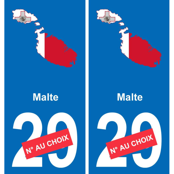 Malta mapa de la bandera de la etiqueta engomada de la etiqueta engomada de la placa de matriculación