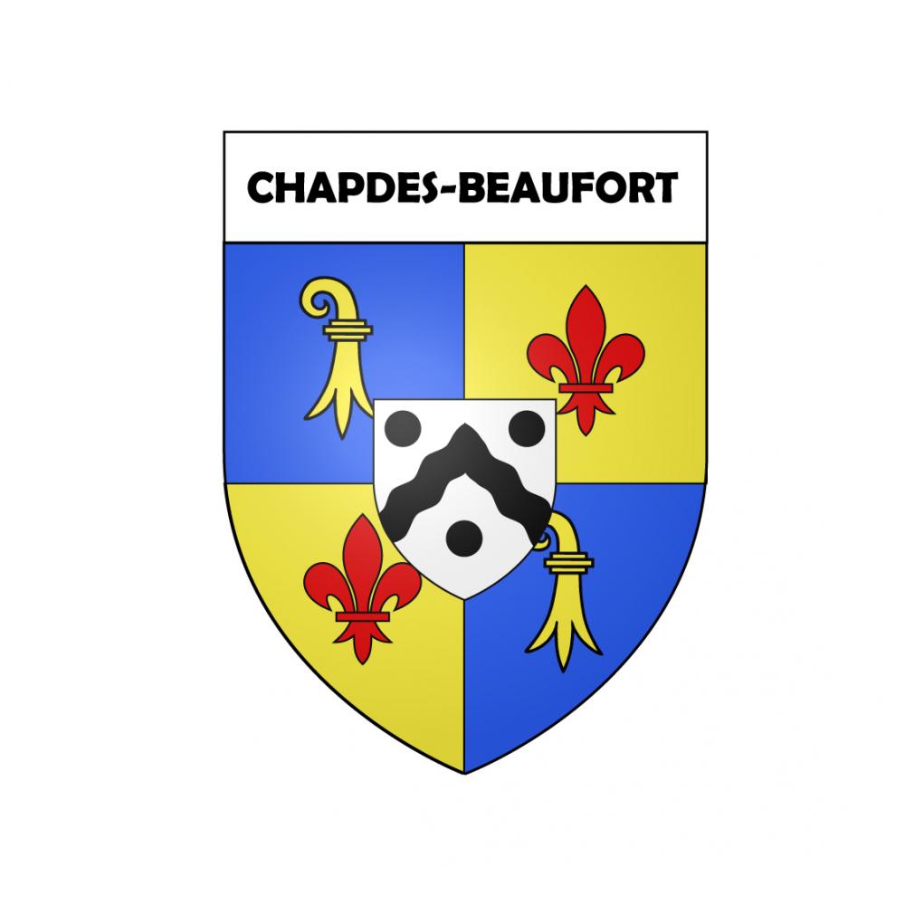 Pegatinas escudo de armas de Chapdes-Beaufort adhesivo de la etiqueta engomada
