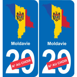 Moldavia mapa de la bandera de la etiqueta engomada de la etiqueta engomada de la placa de matriculación