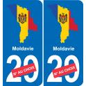 Moldova mappa bandiera adesivo adesivo targa di immatricolazione
