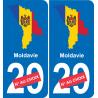 Moldova mappa bandiera adesivo adesivo targa di immatricolazione