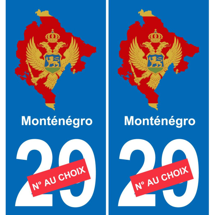 Montenegro mapa de la bandera de la etiqueta engomada de la etiqueta engomada de la placa de matriculación
