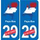 pays bas carte drapeau autocollant sticker plaque immatriculation auto voiture département