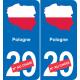 Pologne carte drapeau autocollant sticker plaque immatriculation auto voiture département