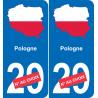 Pologne carte drapeau autocollant sticker plaque immatriculation auto voiture département