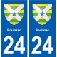 24 Boulazac blason autocollant plaque stickers département