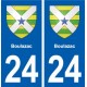 24 Boulazac blason autocollant plaque stickers département