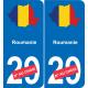 Romania mappa bandiera adesivo adesivo targa di immatricolazione