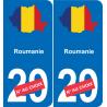 Romania mappa bandiera adesivo adesivo targa di immatricolazione