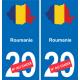 roumanie carte drapeau autocollant sticker plaque immatriculation auto voiture département