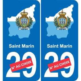 San Marino mapa de la bandera de la etiqueta engomada de la etiqueta engomada de la placa de matriculación
