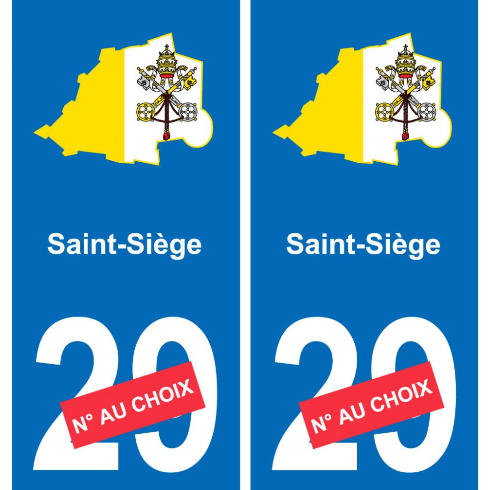 Saint-Siège carte drapeau autocollant sticker plaque immatriculation auto voiture département