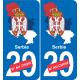 serbia mappa bandiera adesivo adesivo targa di immatricolazione