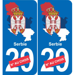 serbia mapa de la bandera de la etiqueta engomada de la etiqueta engomada de la placa de matriculación