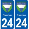 24 Prigonrieuxblason autocollant plaque stickers département