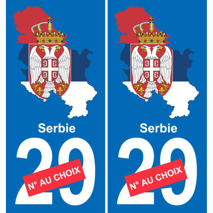 serbia mapa de la bandera de la etiqueta engomada de la etiqueta engomada de la placa de matriculación