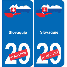 slovaquie carte drapeau autocollant sticker plaque immatriculation auto voiture département