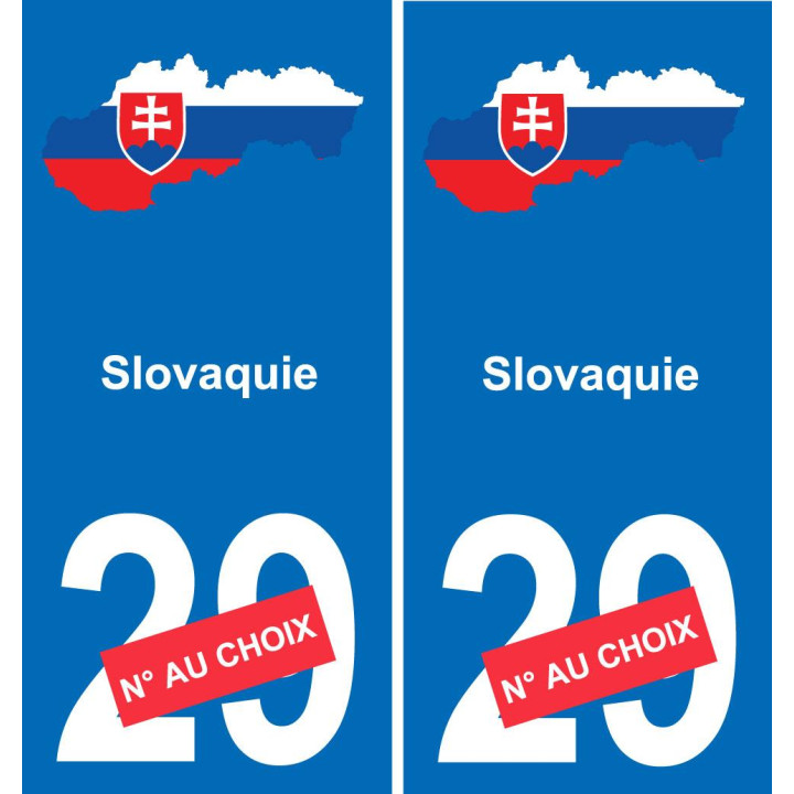 slovaquie carte drapeau autocollant sticker plaque immatriculation auto voiture département