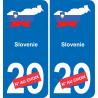 Slowenien karte fahne aufkleber sticker plakette ez