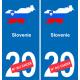Slovenia map flag sticker sticker plaque immatriculation