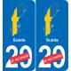 suède carte drapeau autocollant sticker plaque immatriculation auto voiture département