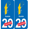 suède carte drapeau autocollant sticker plaque immatriculation auto voiture département