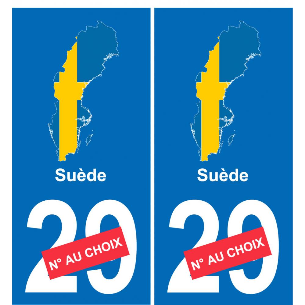 Svezia mappa bandiera adesivo adesivo targa di immatricolazione