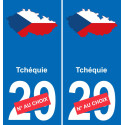 Tchéquie carte drapeau autocollant sticker plaque immatriculation auto voiture département