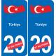 Turkey karte fahne aufkleber sticker plakette ez
