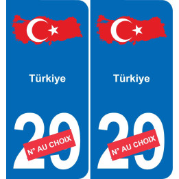 Turkey map flag sticker sticker plaque immatriculation