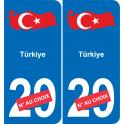 Turquie carte drapeau autocollant sticker plaque immatriculation auto voiture département