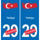 Turkey map flag sticker sticker plaque immatriculation