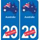 Australie carte drapeau autocollant sticker plaque immatriculation auto voiture département