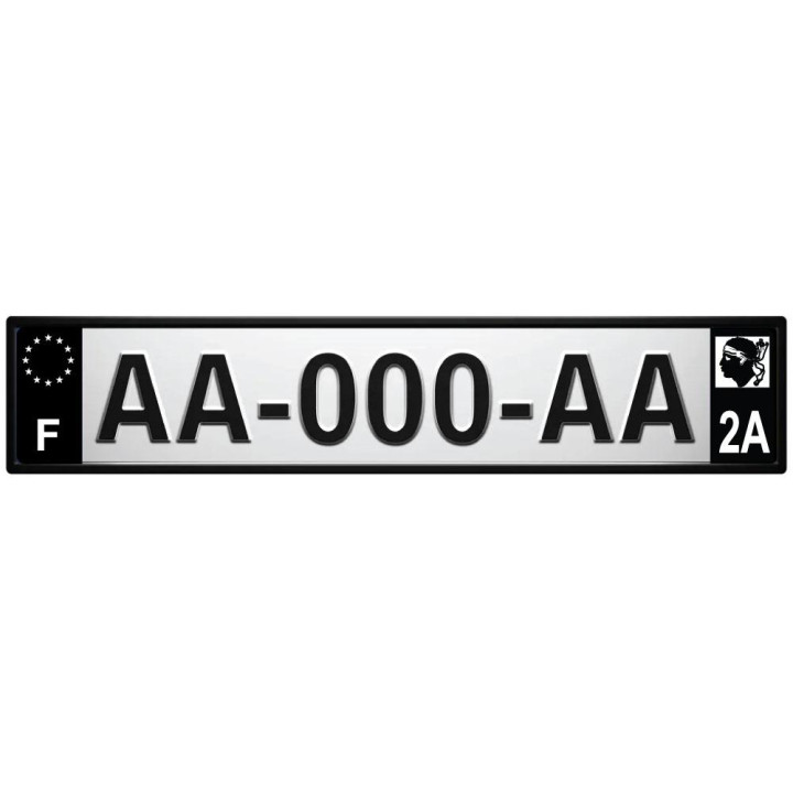 4 Autocollants Stickers Auto Plaque d'immatriculation 2A Black Edition Corse