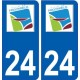 24 Prigonrieux logo autocollant plaque stickers département