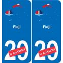 Fiji map flag sticker sticker plaque immatriculation