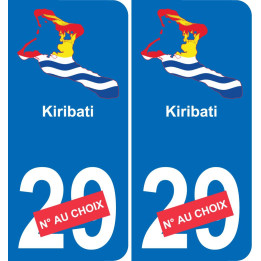 kiribati karte fahne aufkleber sticker plakette ez