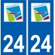 24 Prigonrieux logo autocollant plaque stickers département