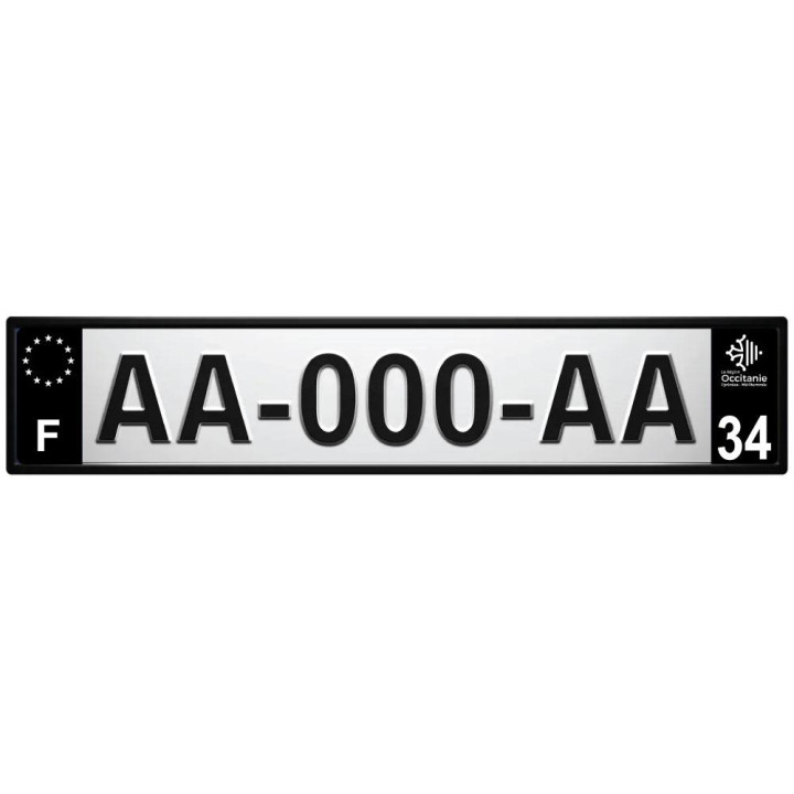 4 x 34 Occitanie Noir Autocollants plaque immatriculation blason département sticker auto et F europe Noir