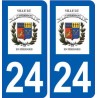 24 Terrasson-Lavilledieu logo autocollant plaque stickers département