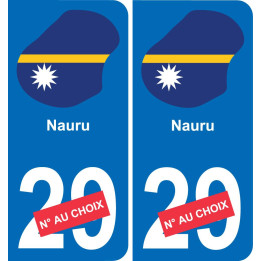 Nauru mapa de la bandera de la etiqueta engomada de la etiqueta engomada de la placa de matriculación