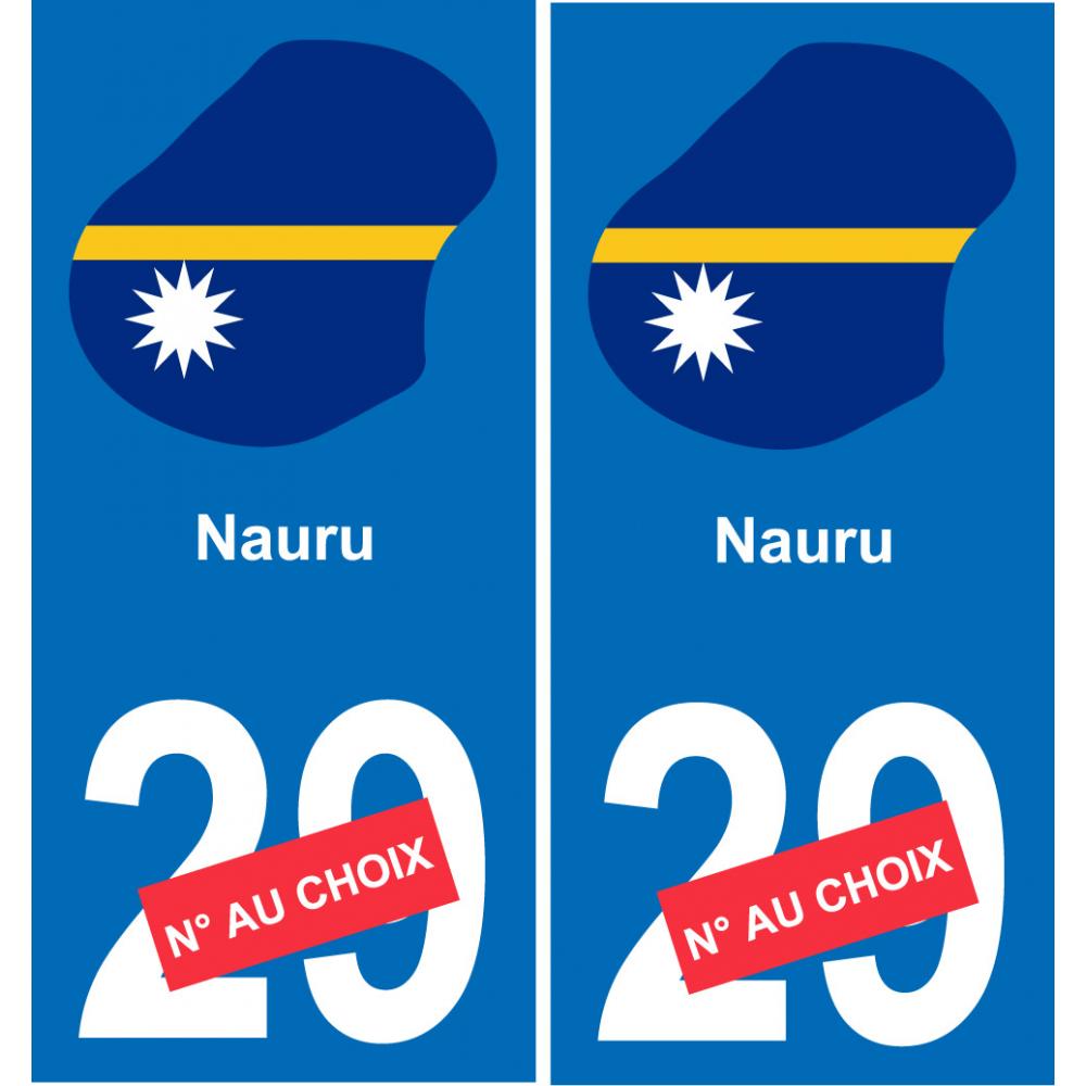 Nauru mapa de la bandera de la etiqueta engomada de la etiqueta engomada de la placa de matriculación